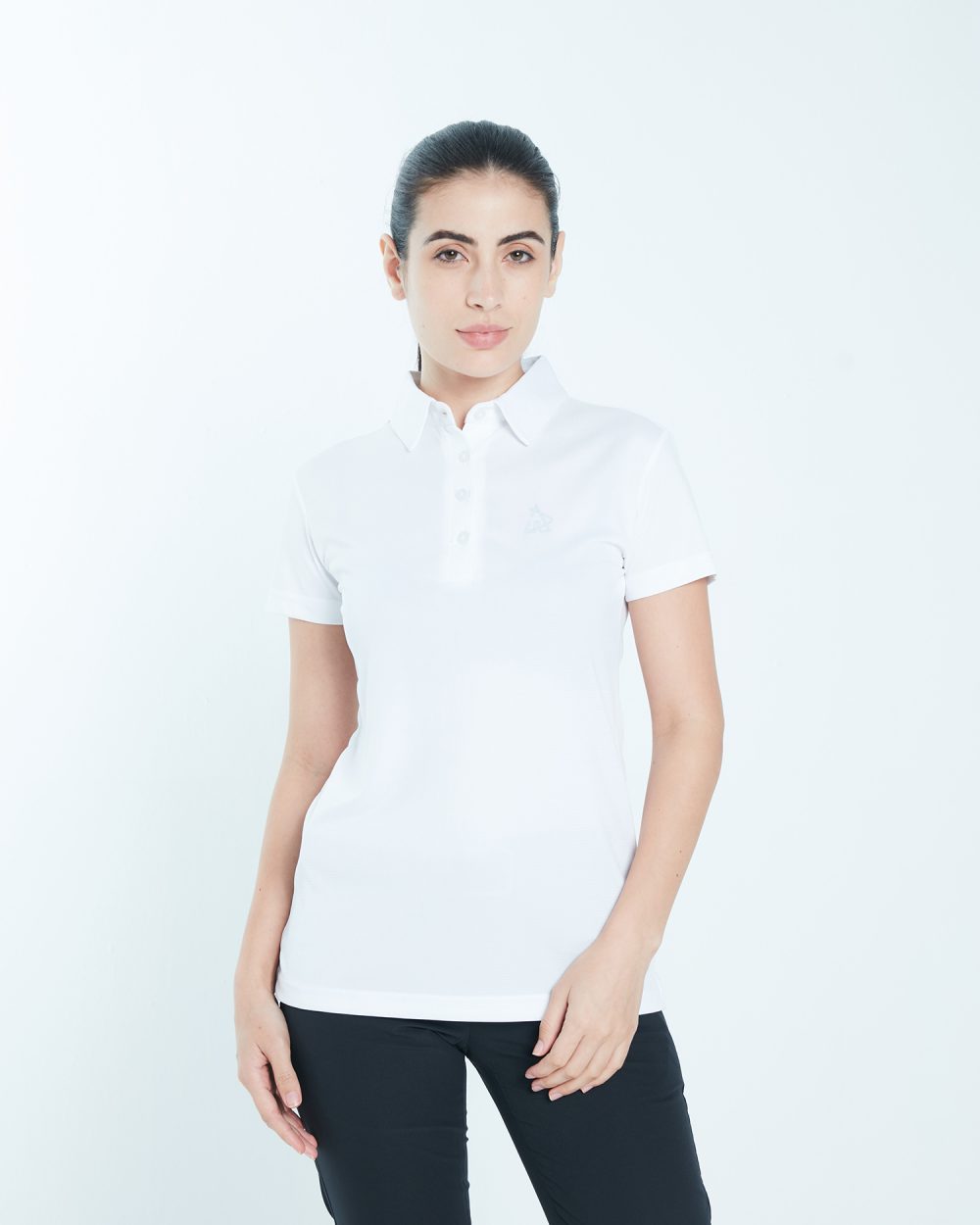 Solid Mesh Polo - White